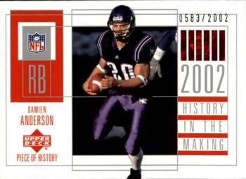 2002 UD Piece of History #111 Damien Anderson Front