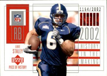 2002 UD Piece of History #118 Luke Staley Front