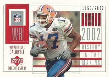 2002 UD Piece of History #129 Reche Caldwell Front