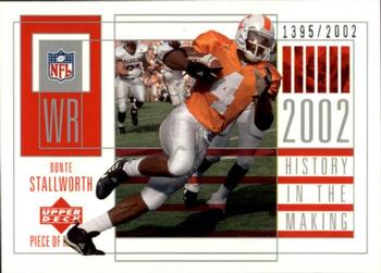2002 UD Piece of History #130 Donte Stallworth Front
