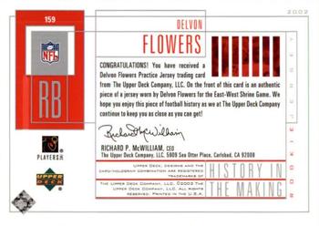 2002 UD Piece of History #159 Delvon Flowers Back