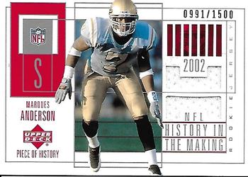2002 UD Piece of History #161 Marques Anderson Front