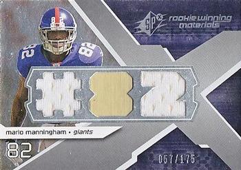 2008 SPx - Rookie Materials Jersey Number Dual 175 #RM-MM Mario Manningham Front