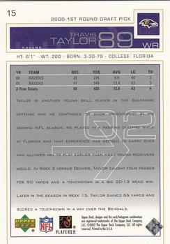 2002 Upper Deck #15 Travis Taylor Back