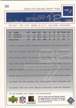 2002 Upper Deck #98 Tom Brady Back