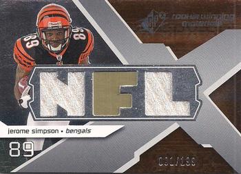 2008 SPx - Rookie Materials NFL Letters Dual 199 #RM-SI Jerome Simpson Front