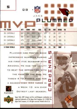 2002 Upper Deck MVP #5 Jake Plummer Back