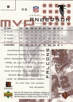 2002 Upper Deck MVP #8 Jamal Anderson Back