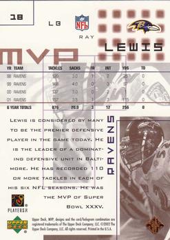 2002 Upper Deck MVP #18 Ray Lewis Back