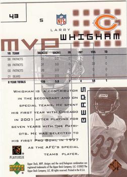 2002 Upper Deck MVP #43 Larry Whigham Back