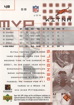 2002 Upper Deck MVP #48 Jon Kitna Back