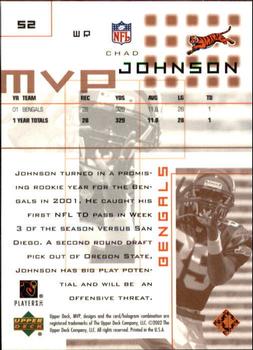 2002 Upper Deck MVP #52 Chad Johnson Back