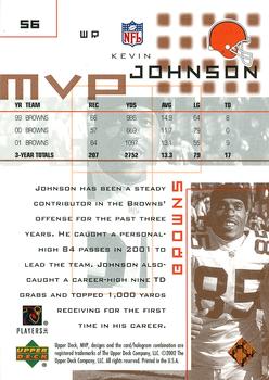 2002 Upper Deck MVP #56 Kevin Johnson Back
