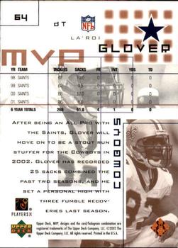 2002 Upper Deck MVP #64 La'Roi Glover Back