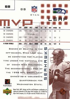 2002 Upper Deck MVP #68 Ryan Leaf Back