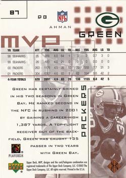 2002 Upper Deck MVP #87 Ahman Green Back