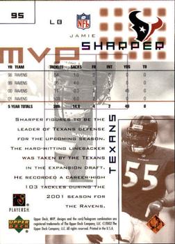 2002 Upper Deck MVP #95 Jamie Sharper Back