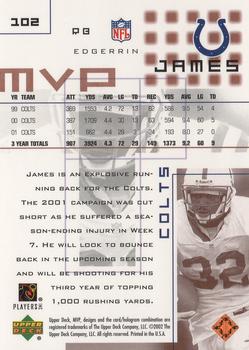 2002 Upper Deck MVP #102 Edgerrin James Back