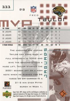 2002 Upper Deck MVP #111 Fred Taylor Back