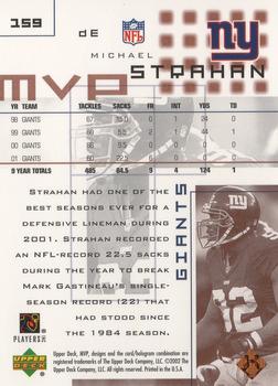 2002 Upper Deck MVP #159 Michael Strahan Back