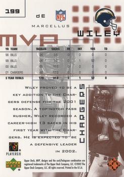 2002 Upper Deck MVP #199 Marcellus Wiley Back