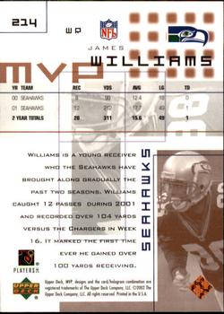 2002 Upper Deck MVP #214 James Williams Back