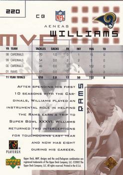 2002 Upper Deck MVP #220 Aeneas Williams Back