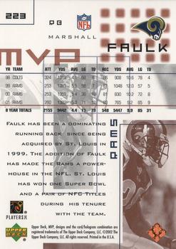 2002 Upper Deck MVP #223 Marshall Faulk Back