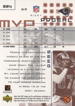 2002 Upper Deck MVP #224 Ricky Proehl Back