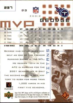 2002 Upper Deck MVP #237 Eddie George Back