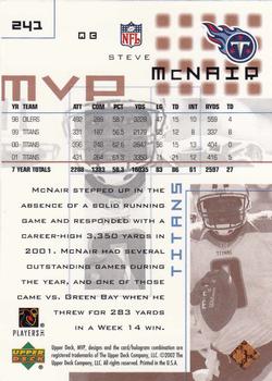 2002 Upper Deck MVP #241 Steve McNair Back