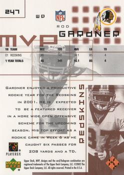 2002 Upper Deck MVP #247 Rod Gardner Back