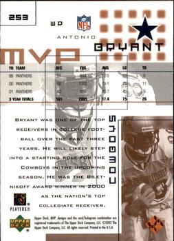 2002 Upper Deck MVP #253 Antonio Bryant Back