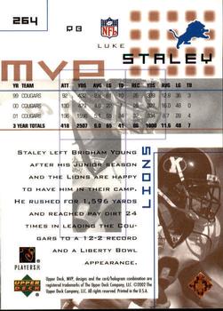 2002 Upper Deck MVP #264 Luke Staley Back