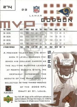 2002 Upper Deck MVP #274 Lamar Gordon Back