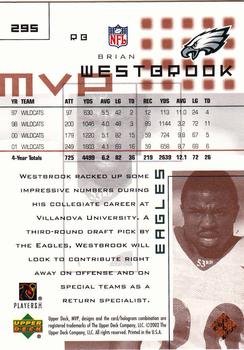 2002 Upper Deck MVP #295 Brian Westbrook Back