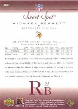 2002 Upper Deck Sweet Spot #23 Michael Bennett Back