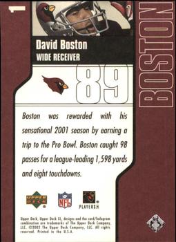 2002 Upper Deck XL #1 David Boston Back