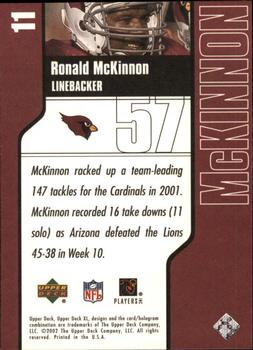 2002 Upper Deck XL #11 Ronald McKinnon Back