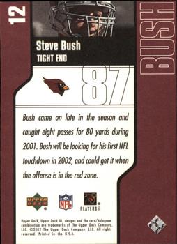 2002 Upper Deck XL #12 Steve Bush Back