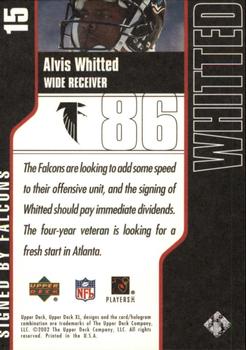 2002 Upper Deck XL #15 Alvis Whitted Back
