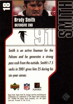 2002 Upper Deck XL #18 Brady Smith Back