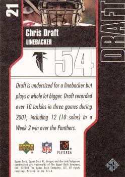 2002 Upper Deck XL #21 Chris Draft Back
