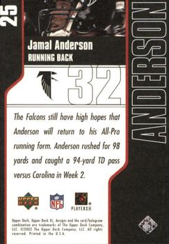 2002 Upper Deck XL #25 Jamal Anderson Back