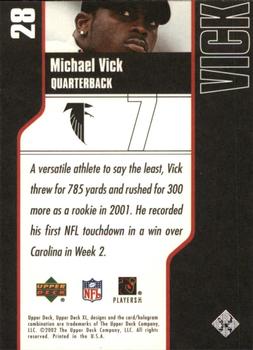 2002 Upper Deck XL #28 Michael Vick Back