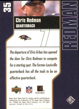 2002 Upper Deck XL #35 Chris Redman Back