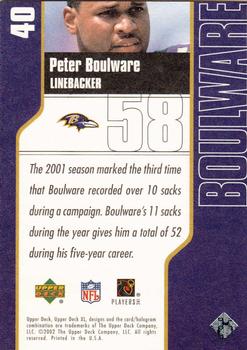 2002 Upper Deck XL #40 Peter Boulware Back