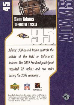2002 Upper Deck XL #45 Sam Adams Back