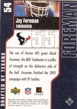 2002 Upper Deck XL #54 Jay Foreman Back