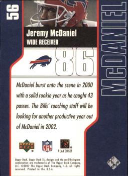 2002 Upper Deck XL #56 Jeremy McDaniel Back